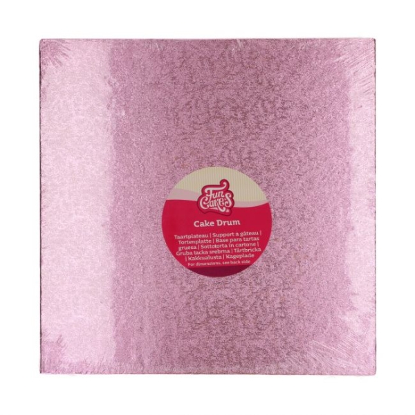 Cake Board Square 305mm (12") / Thickness 12mm - Pink